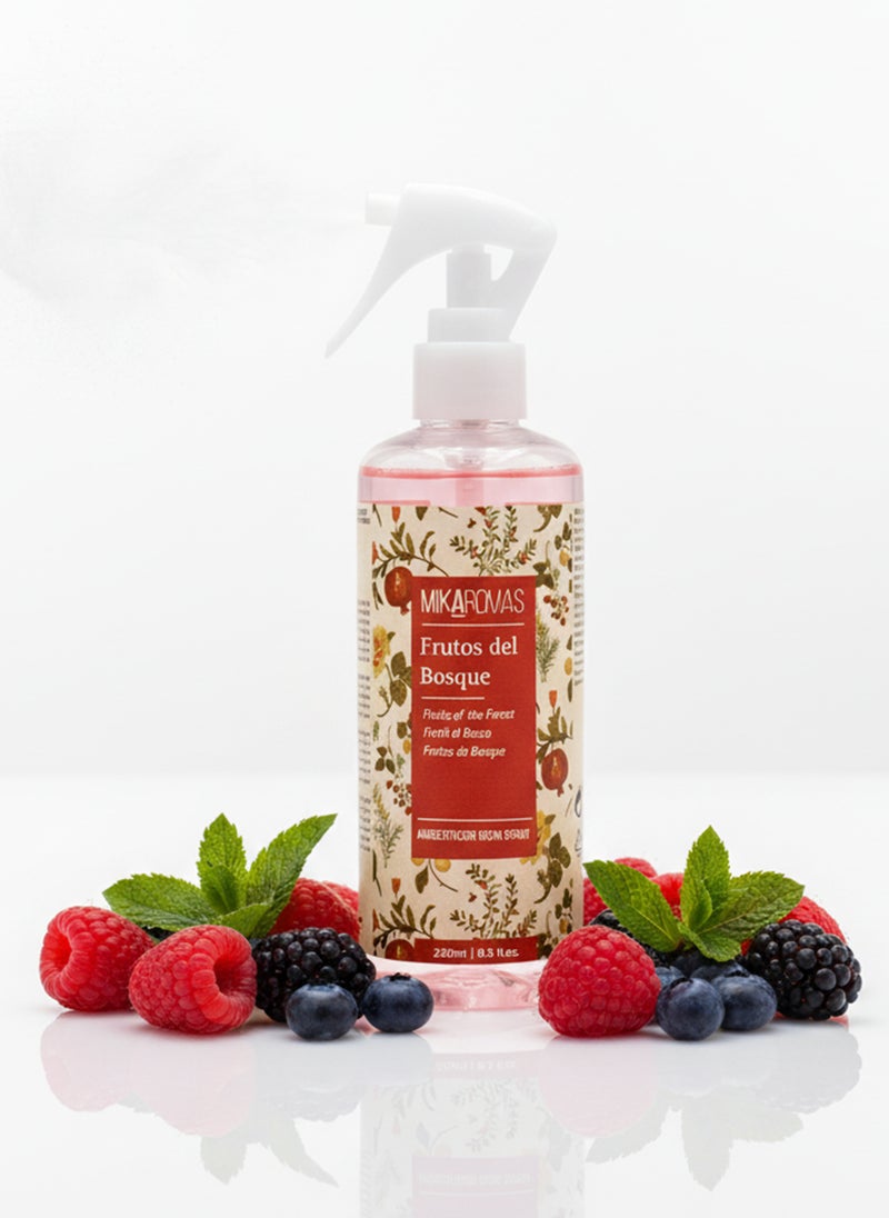 Mikaromas Room Spray  Forest Fruits, 250ml | Long-Lasting Home & Office Air Freshener | Sweet, Juicy & Fruity Berry Fragrance for Fresh, Inviting & Energizing Ambience - Image 1