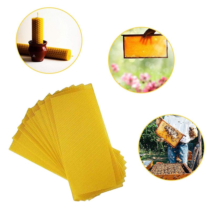 Lifestyle Helpmate Bee Honey Sheets AC/DC Beeswax Honeycomb Sheets Wax Foundation Beekeeping Beeswax Sheet Bee Nest Foundation Wax Sheet Beehive Bed Hive (Sheet-20) 20-Piece - Image 2