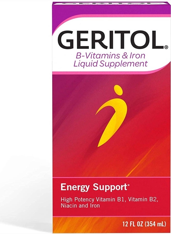 Geritol Liquid Energy Support, High Potency B-Vitamin & Iron Liquid Supplement, 12 Fl Oz (Pack of 3) - Image 1