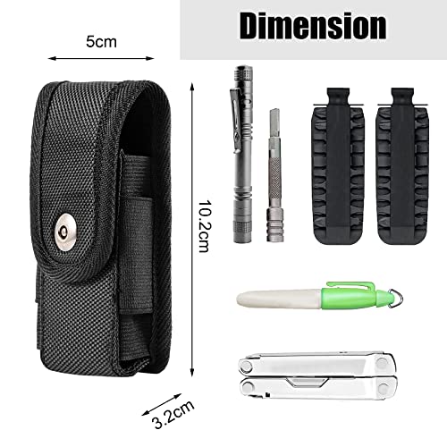 Hersent Multitool Sheath,EDC Pouch,EDC Belt Organizer for Pen/Flashlight/Folding Knife,Knife Sheath Compatible with Wave Surge Raptor,Tactical Pocket Knife Holder, Belt Pouches for Men - Image 3