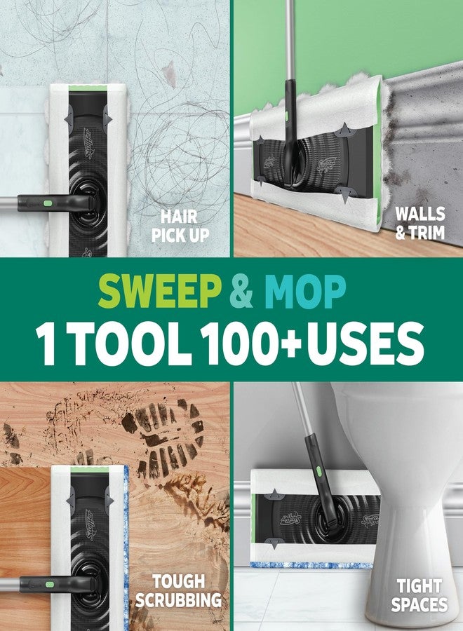 Swiffer مجموعة سويفر للمسح والتنظيف ديلوكس 2 في 1، مجموعة متعددة الأسطح لتنظيف الأرضيات، تتضمن المجموعة جهاز واحد للمسح، 5 قطع قماش جافة ثقيلة، 6 قطع قماش مبللة ثقيلة - Image 3