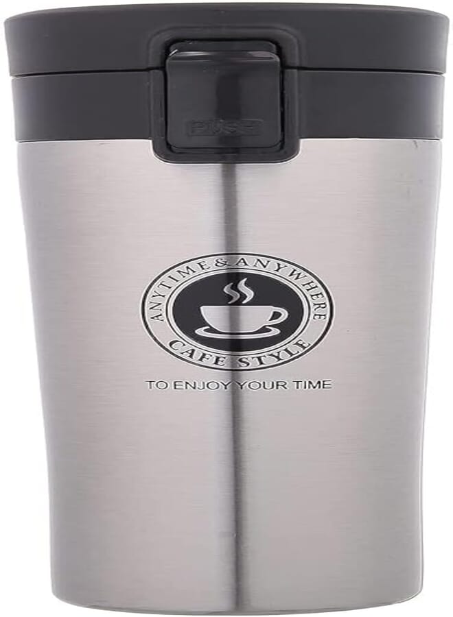 Spaceshoop Portable Stainless Steel Thermal Travel Mug with Double Wall Design Keeps Temperature and Cold for 6 Hours, Thermos for Travel- 380ml (assorted color)