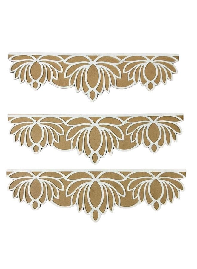 Cliths MDF Readymade Umbra Patti Rangoli Mats - 4x12 Inches | Pack of 3 Pieces | Easy to Use Rangoli Template | Portable Diwali Decor Stencils - Image 1