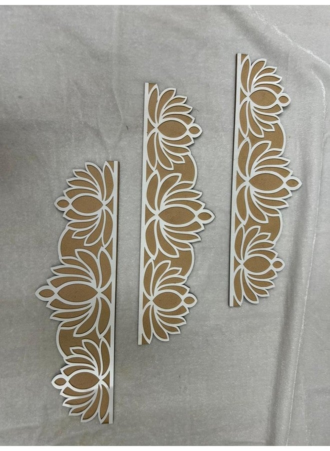 Cliths MDF Readymade Umbra Patti Rangoli Mats - 4x12 Inches | Pack of 3 Pieces | Easy to Use Rangoli Template | Portable Diwali Decor Stencils - Image 4