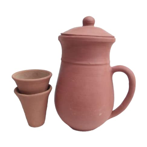 LKC LKC Terracotta Clay jug for MilkWaterlassiCurd 2ltr Large Size Assured Gift 2 Glasses Free with This jug  - Image 4