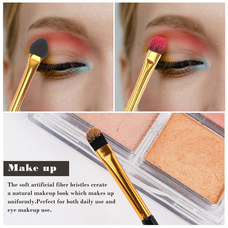 KICHOUSE 20pcs Double-headed Eyeshadow Makeup Brush Set Dual-sided Eye Shadow Cosmetic Brushes for Women Practical Eye Makeup Tool for Blending and Application Portable Kit for Daily Use - Image 5