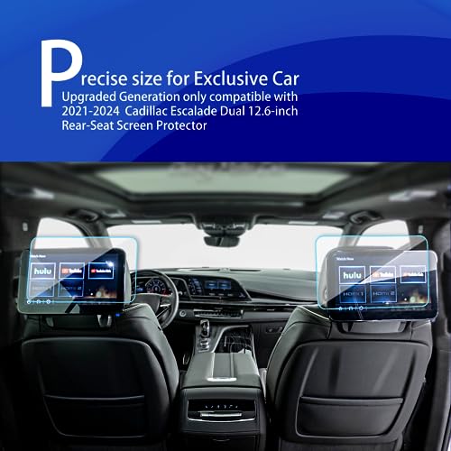 XXCIWP 2Pack for 2024 2025 Escalade Screen Protector 2021 2022 2023 2024 Cadillac Escalade/Escalade-V Accessories Rear Seat TV Dual 12.6-inch Soft Screen Protector 2024 Cadillac Escalade - Image 2