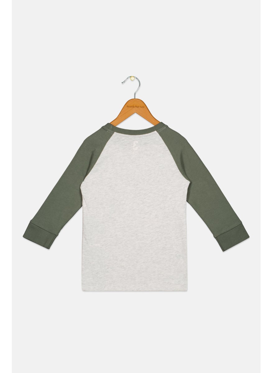 Cotton On Kids Toddlers Girl Crew Neck Graphic Print Sweatshirts, Grey/Green  - Image 2