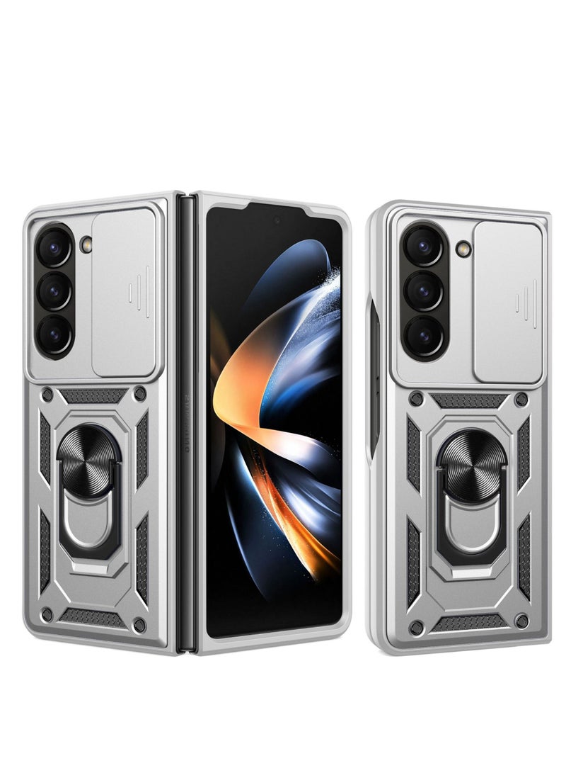 general Case Suitable for Samsung Galaxy Z Fold 7 2025 , PC Armor Ring Stand Case with Magnetic Base