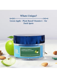 Blue Nectar Natural Vitamin C Face Cream for Glowing Skin, Dark Spot Removal Cream for Women with Green Apple and Almond Oil (13 Herbs, 50g)  - Image 2