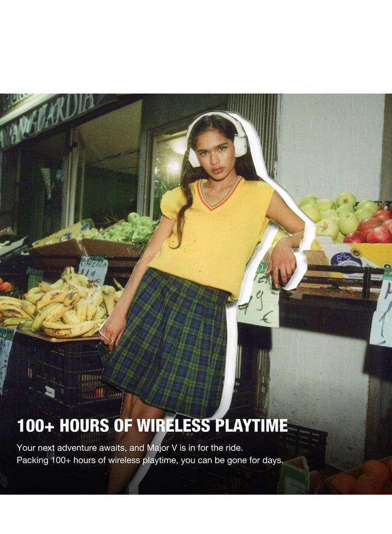 مارشال سماعة بلوتوث لاسلكية على الأذن Major V مع أكثر من 100 ساعة من وقت التشغيل، كريمي - Image 3