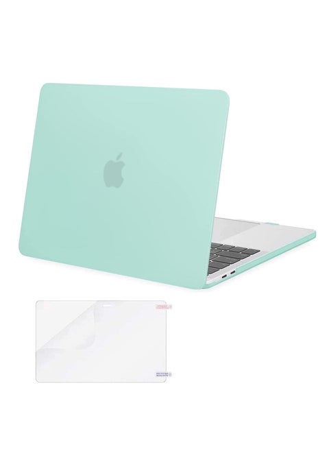 MacBook Pro 13 inch Case M2 /2022 /2021 /2020-2016 A2338 M1 A2251 A2289 A2159 A1989 A1708 A1706 with/Without Touch Bar Plastic Hard Shell & Screen Protector Mint Green