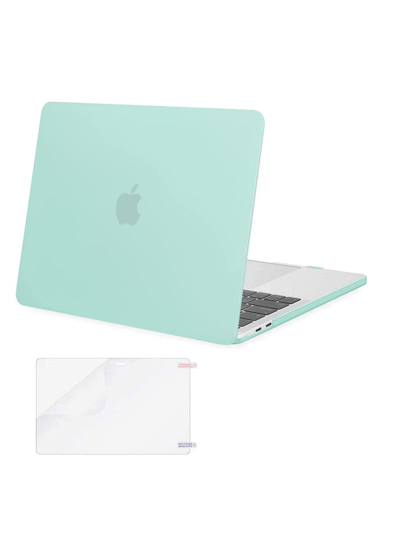 MacBook Pro 13 inch Case M2 /2022 /2021 /2020-2016 A2338 M1 A2251 A2289 A2159 A1989 A1708 A1706 with/Without Touch Bar Plastic Hard Shell & Screen Protector Mint Green