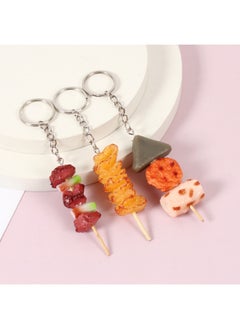 xozgdovg PVC Simulation Food Keychain Fun Squid Whisker Gluten Corn Barbecue String Toy Funny Food Play Model-Color:Squid Whiskers-model  - Image 2