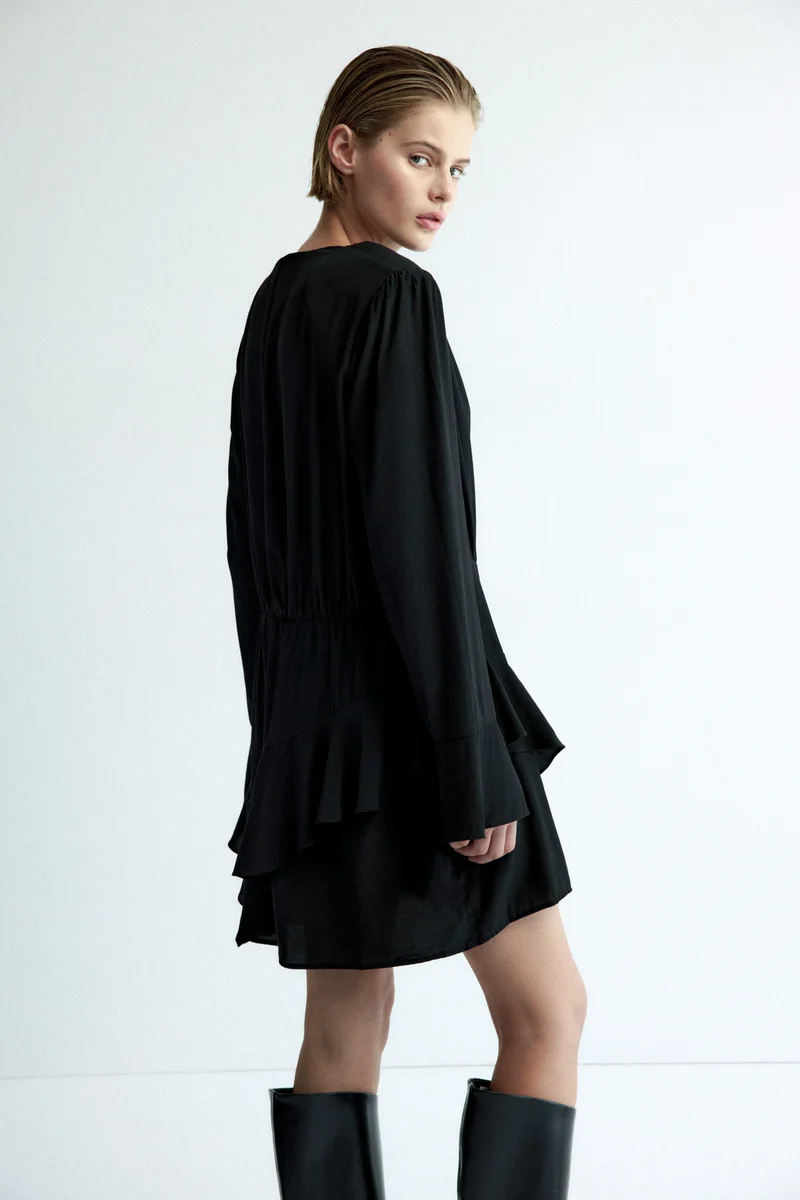 H&M  Flounced cowl-neck dress for Women | Best Price UAE