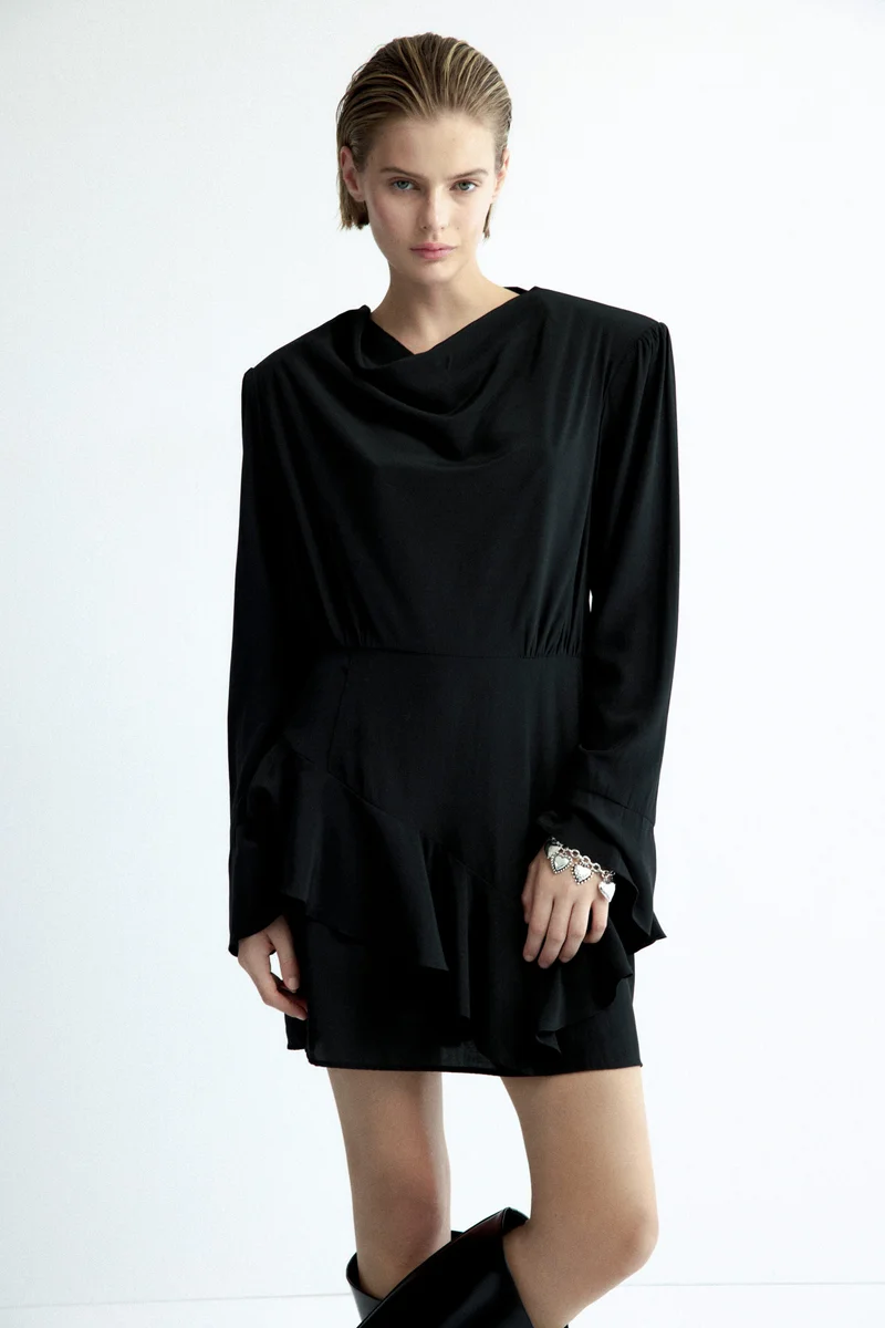 H&M  Flounced cowl-neck dress for Women | Best Price UAE