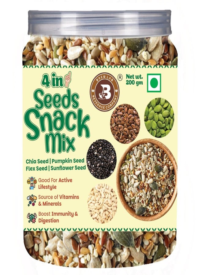 Brew Lab Mix Seeds For Snack 250gm | 4 in 1 Super Seeds Mix of Sunflower, Pumpkin, Flax & Chia Seeds | Mix Seeds for Eating | Diet Snacks | Protein Rich Food - Image 1