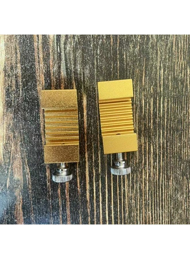 قطعة تثبيت مسطرة الصلب الذهبي 2 قطعة دليل تخطيط النجارة بقبضة ملمسية - Image 1