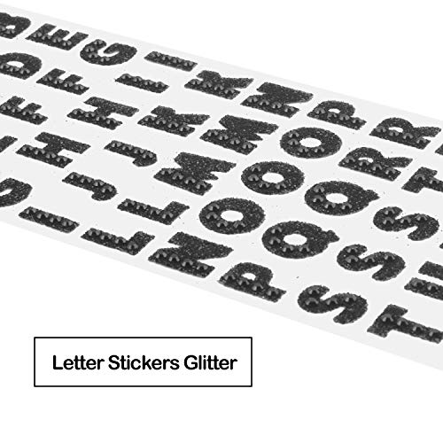 Aylifu Self Adhesive Glitter Alphabet Stickers, 8 Sheets Glitter Crystal Rhinestones Alphabet Letter Stickers A to Z Letter for Grad Cap and Handicraft Art - 8 Colors - Image 5