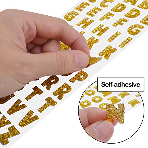 Aylifu Self Adhesive Glitter Alphabet Stickers, 8 Sheets Glitter Crystal Rhinestones Alphabet Letter Stickers A to Z Letter for Grad Cap and Handicraft Art - 8 Colors - Image 4