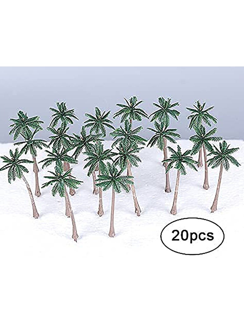 KASTWAVE 20pcs Plastic Fake Mini Coconut Palm Tree for Crafts, Artificial Miniature Plant Pots Bonsai Craft Micro Landscape DIY Decor, Miniature Beach Accessories - Image 4