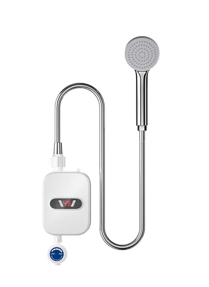 ELIKLIV - Mini Electric Water Heater - Quick Heating Constant Temperature Instant Electric Water Heater Shower Set, 3500W Instant Tankless Hot Water Heater with LCD Display, for Kitchen Bathroom Washing - Image 1