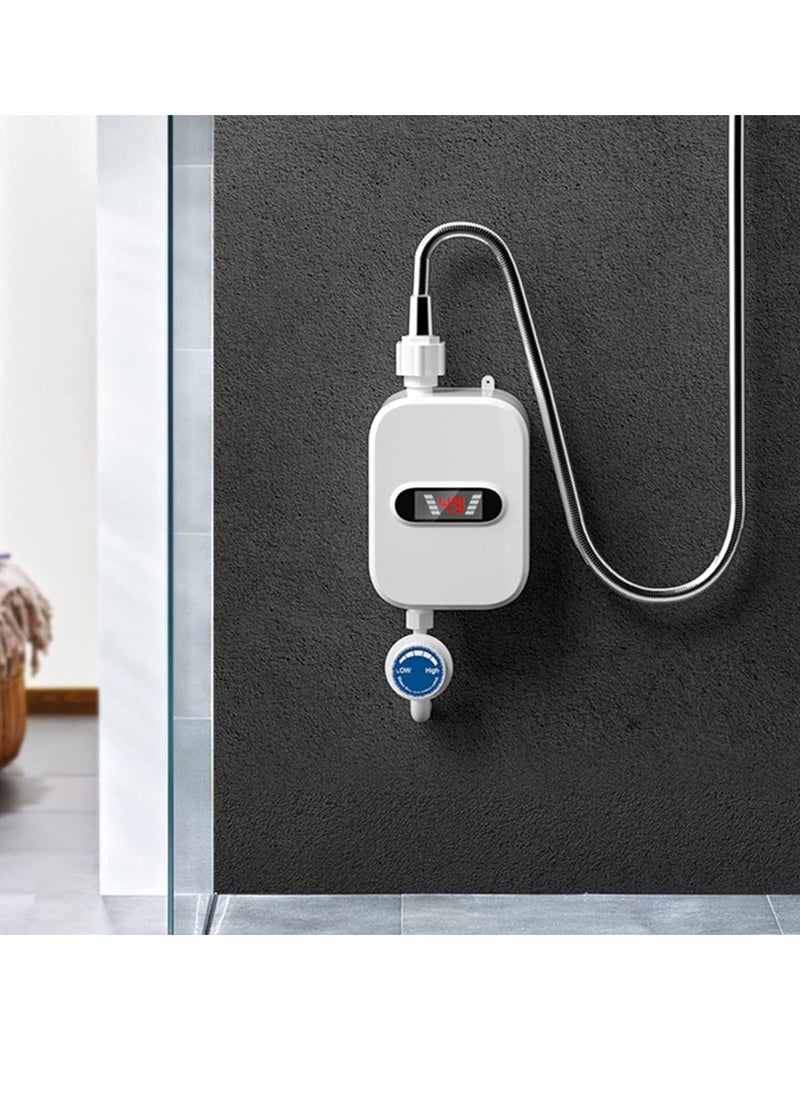 ELIKLIV - Mini Electric Water Heater - Quick Heating Constant Temperature Instant Electric Water Heater Shower Set, 3500W Instant Tankless Hot Water Heater with LCD Display, for Kitchen Bathroom Washing - Image 1
