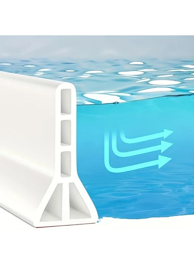 4 Inch Foldable Shower Waterproof Barrier 67 Inch Heavy Duty Vinyl Dam Non Slip Base - Image 1