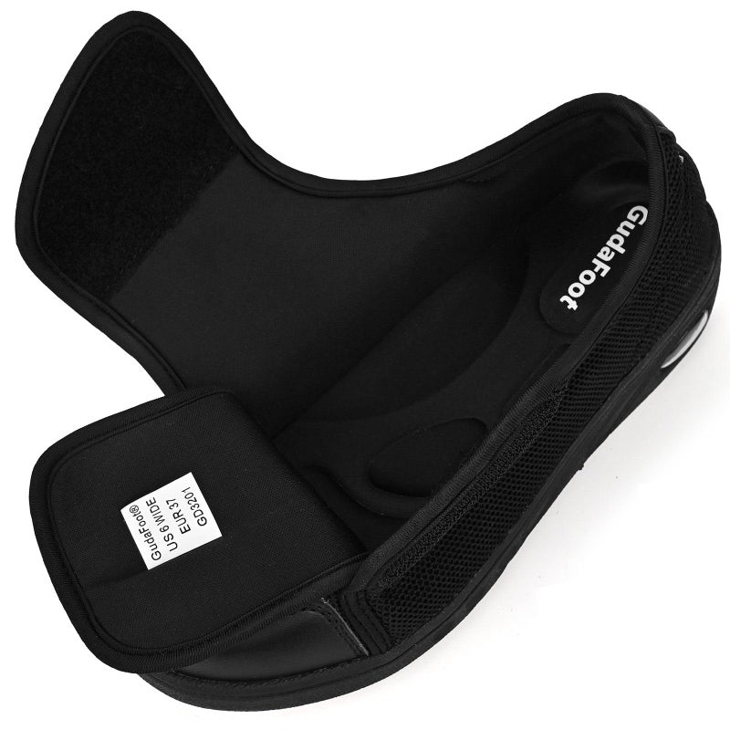 GudaFoot Women's Diabetic Shoes Easy Put on with Adjustable Lightweight for Edema Plantar Fasciitis Bunions Arthritis Neuropathy Wide Width Swollen Feet Bottom Fattening and Widening Elderly Shoes Black - Image 3