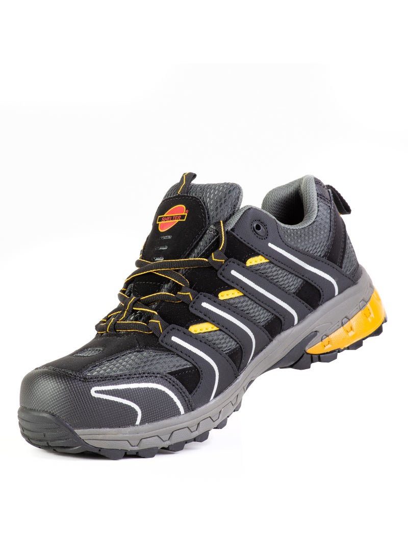 SHELTER Industrial Safety Shoes for Men Durable Steel Toe Work Shoes with Breathable Mesh Lining and Slip Resistant Sole - Image 3