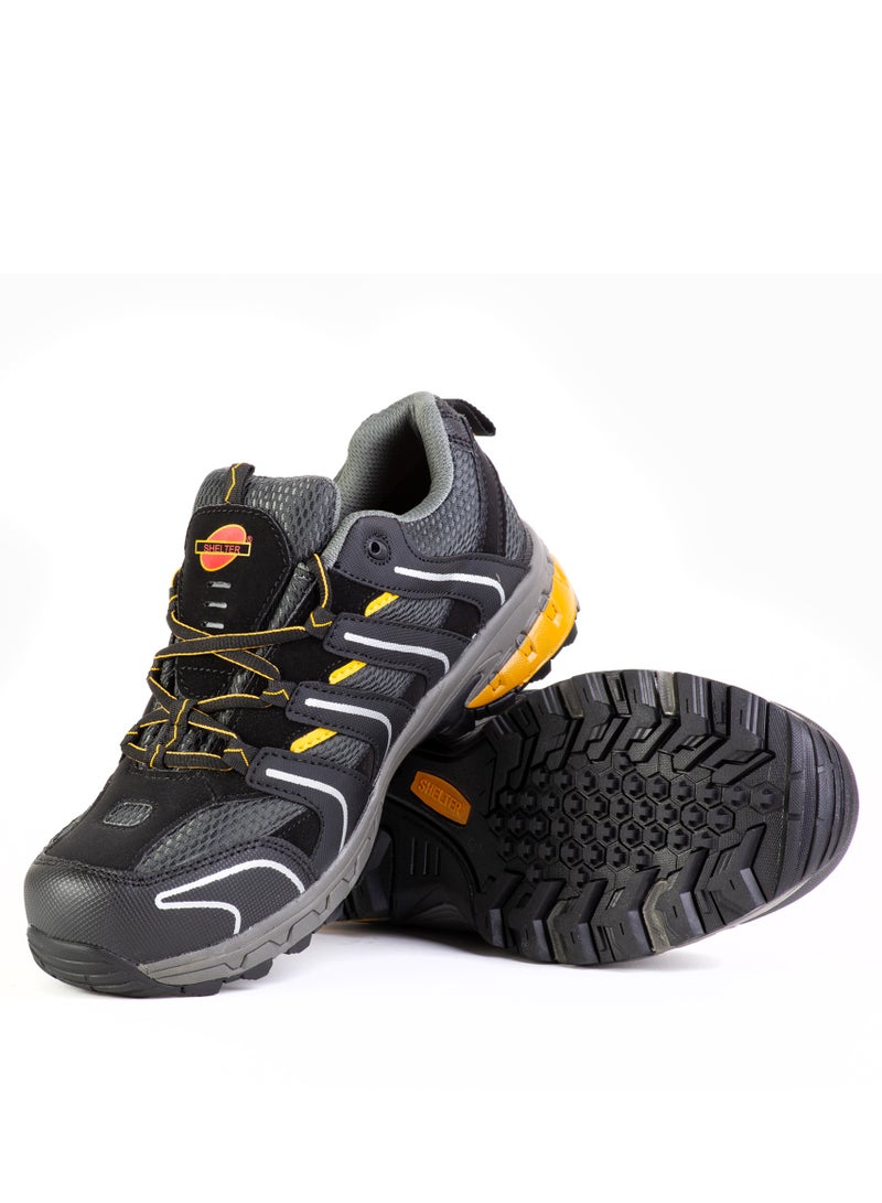 SHELTER Industrial Safety Shoes for Men Durable Steel Toe Work Shoes with Breathable Mesh Lining and Slip Resistant Sole - Image 4