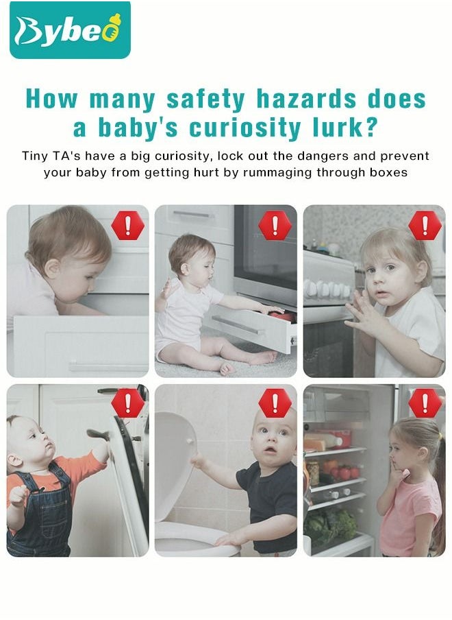 Bybeo 26-piece Child Safe Set Included 10 PCS Baby Proofing Plug Covers and 16 PCS Infant Safety Strap Locks Child Locks for Cabinets and Drawers, Toilet, Fridge and More  - Image 4