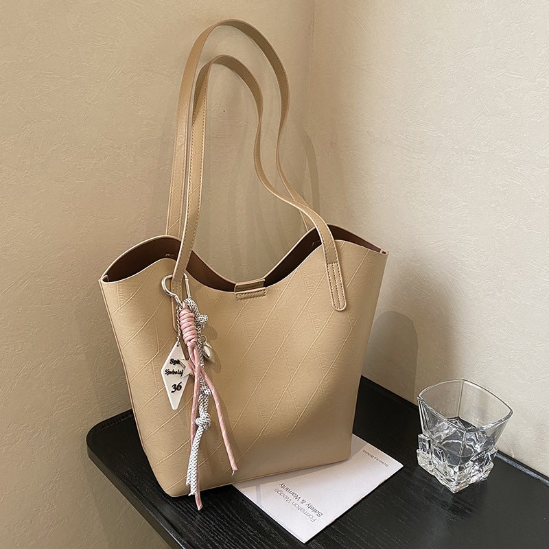 Korean Style Large Capacity Portable Tote Bag Women'S Fashionable Casual All-Match Work Commuter Shoulder Underarm Bag - Image 2