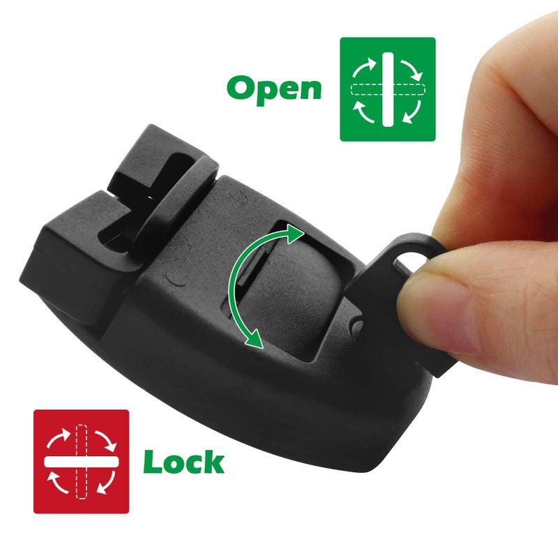 Zomofew 4 Sets Spa Hot Tub Cover Clips Latch Replacement Kit Hot Tub Cover Latches Clip Lock For Cover Straps With Keys Hardware Accessories For Spa Cover Straps (Black) - Image 3