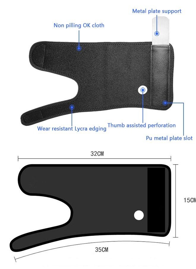 GROIC One Pair Wrist Brace Straps Sports Fixed Protection Steel Plate Palm, Removable Support Metal Sheet Black  - Image 3