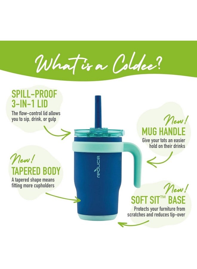 REDUCE 14oz Coldee Tumbler with Handle for Kids Leakproof Insulated Stainless Steel Mug with Lid & Straw -Spill Proof Chew-Resistant Straw 2 Pack - Image 4