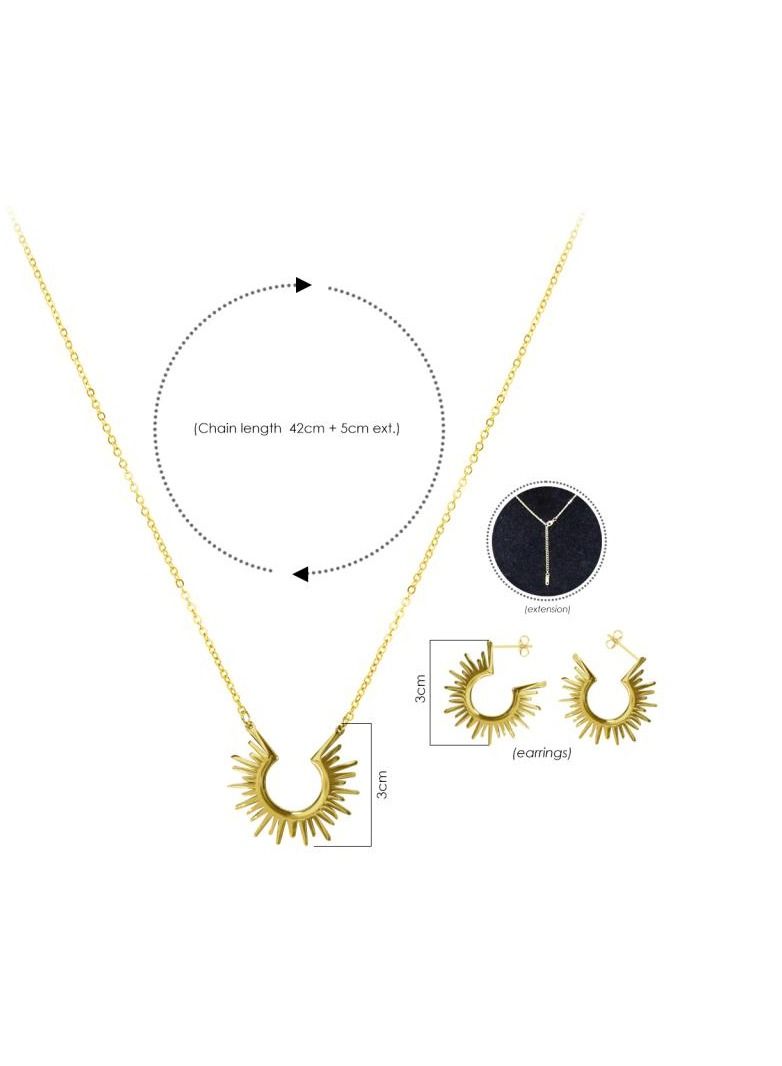 Alissa Complete Necklace Set with Earring Women's Gift Festival Wear Simple Necklace With Elegant Pattern Gold - Image 3
