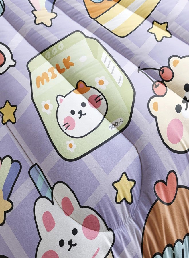 QOOMO Kawaii Bear Comforter Set for Kids Teens Girls Women, Cute Bear Kids Comforter,1 Comforter with 2 Pillowcase, Microfiber 3 Piece Bedding Set,for All Seasons, Twin Size - Image 5