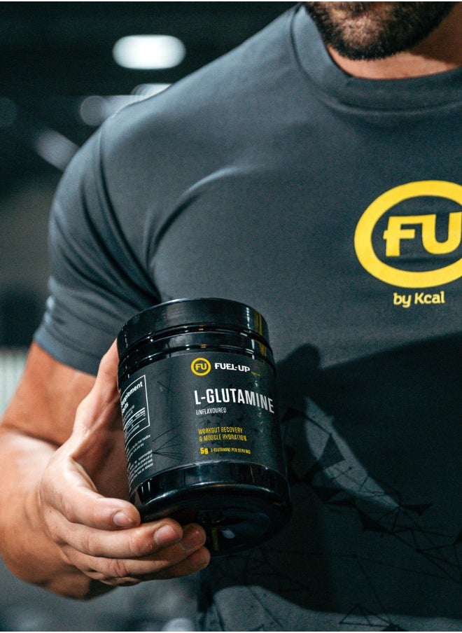FUEL-UP by Kcal - L-Glutamine Powder – 300g (10.58oz) Unflavoured, 60 Servings – Workout Recovery & Muscle Hydration Supplement - Image 1