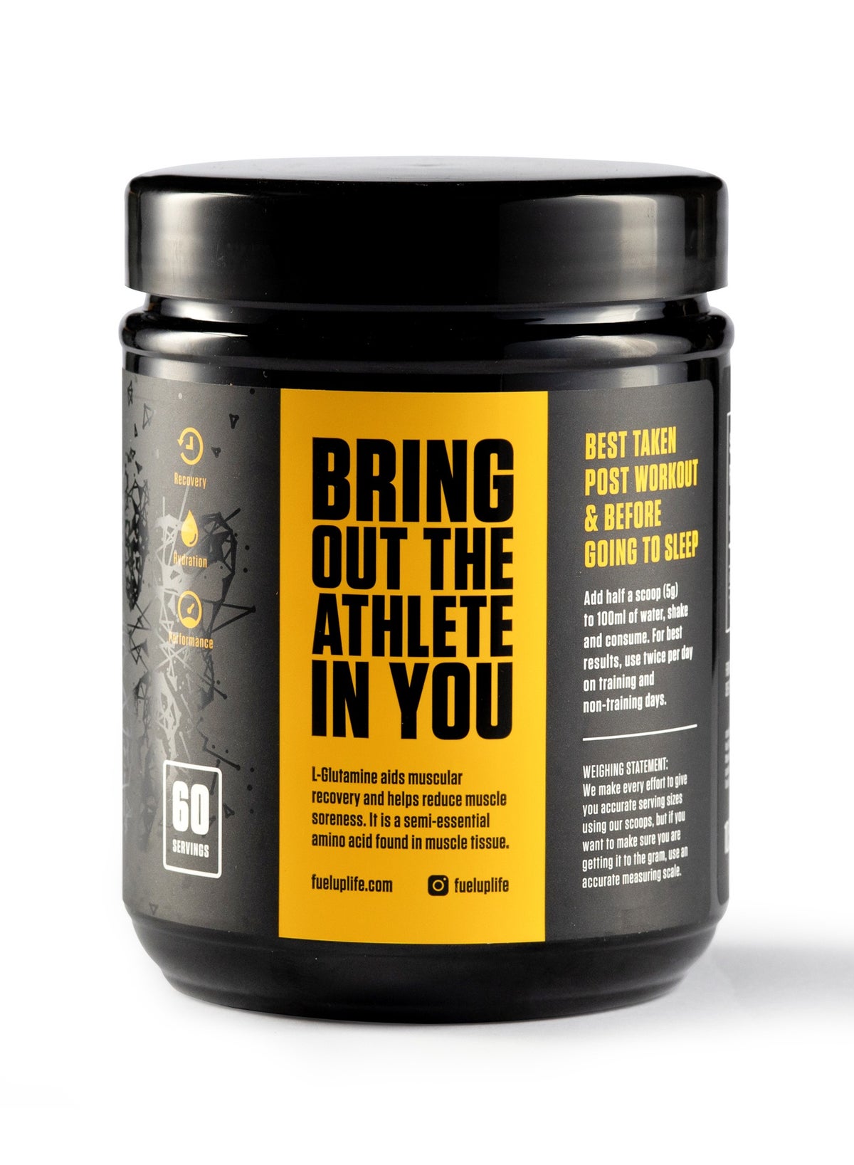 Fuel-Up By Kcal Unflavoured L-Glutamine Powder 300g 60 Servings