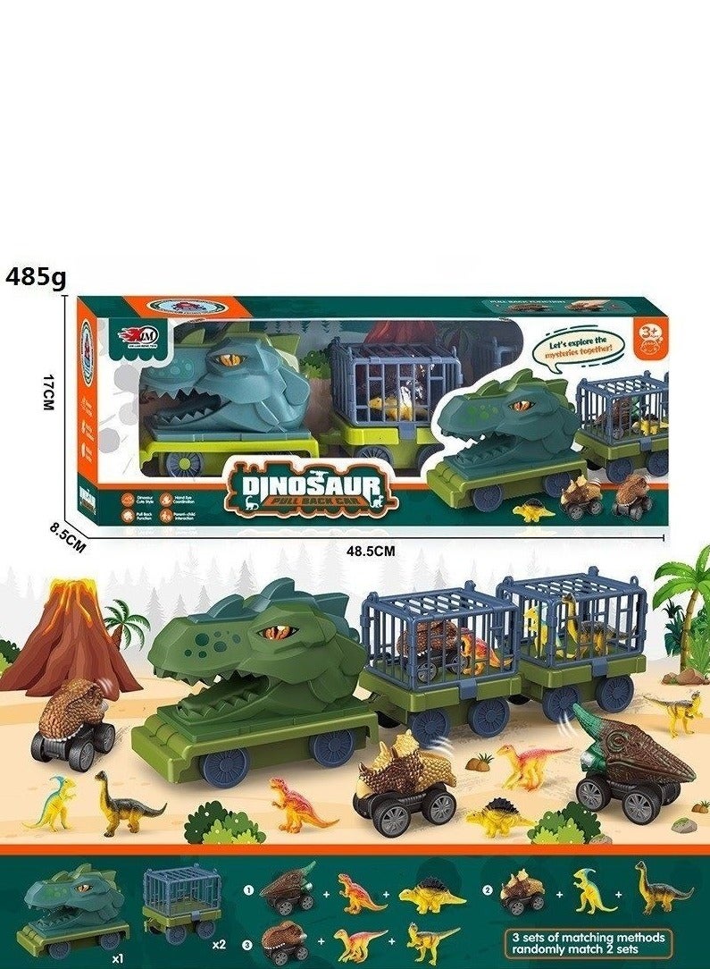 Super Large Dinosaur Transport Vehicle Children's Toy Set Boy Tyrannosaurus Triceratops Car