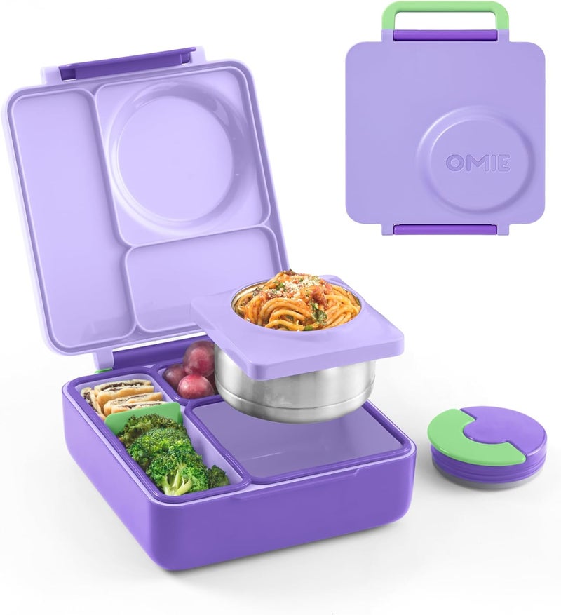 OMIE Box Kids Bento Lunch Box, Stainless Steel Bowl, 250ml, New Colour (Lilac Purple) - Image 1