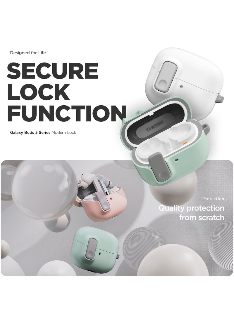 VRS Design Modern Lock Galaxy Buds 3 Pro Case and Buds3 Case Cover Secure Lock Protection with Carabiner (2024) - Purple  - Image 2