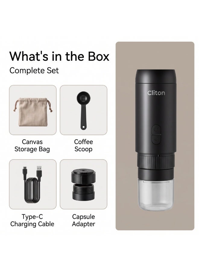 Portable Espresso Machine 20Bar, Dual Mode for Ground Coffee & Capsules, 304 Stainless Steel Tank, Rechargeable Battery, IPX5 Waterproof, Travel Coffee Maker - Image 4