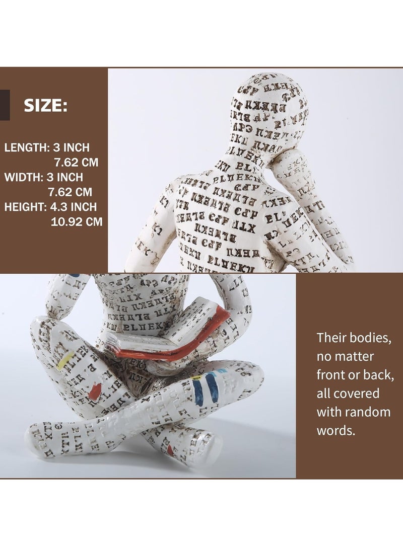 Home Decor Paper Pulp Reading Lady Thinker Statue Aesthetic Sculpture Room Decor Modern Abstract Decor Shelf Table For Living Room Office Bedroom (E) - Image 3