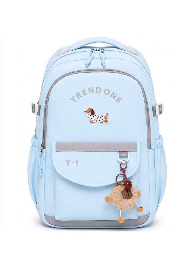 18 Inch School Backpack for Boys & Girls, Large Student Backpack with Multiple Compartments, Front Zipper Pocket, Side Bottle Pockets, Comfortable Carry Handle, 48*32*20 CM
