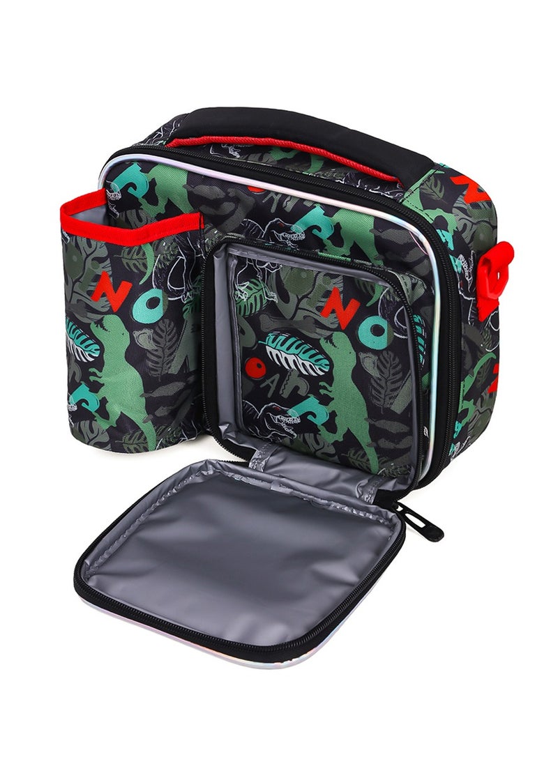 Eazy Kids Bottle With Lunch Bag - Dinosaur - Green  - Image 3