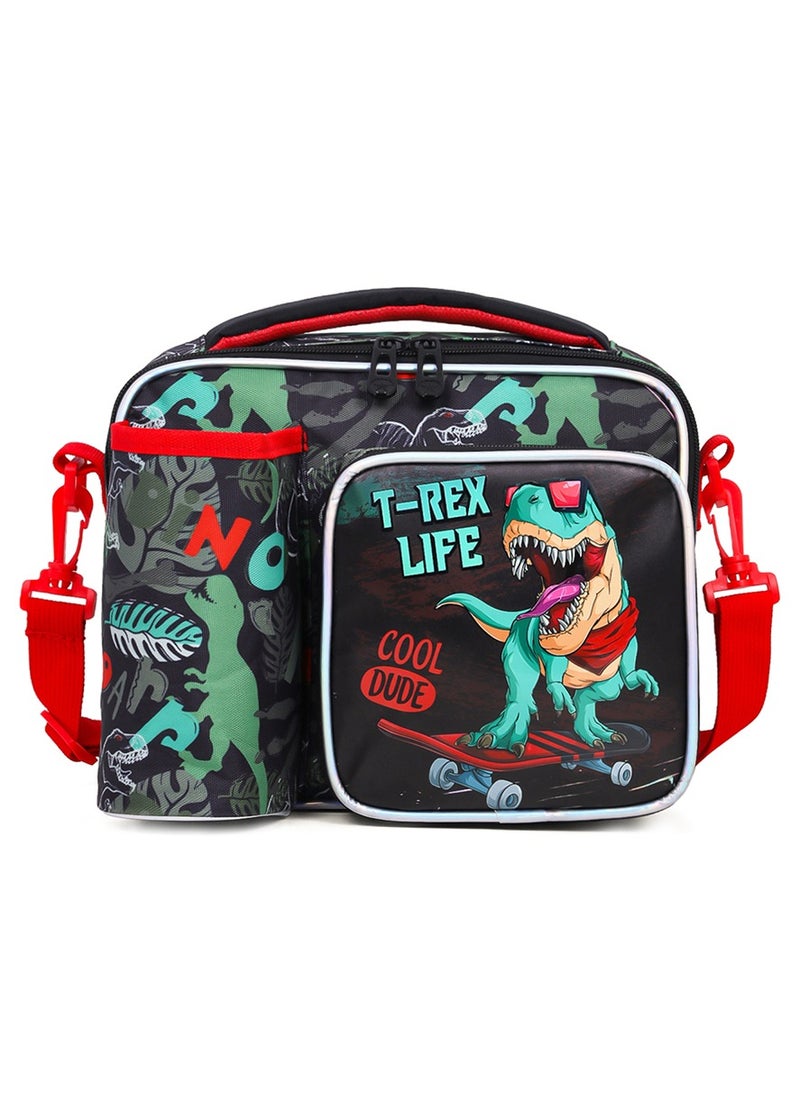 Eazy Kids Bottle With Lunch Bag - Dinosaur - Green  - Image 1