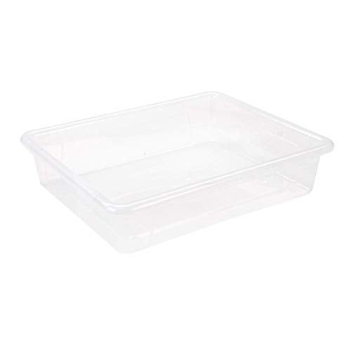 Storex Letter Size Flat Storage Tray – Organizer Bin for Classroom, Office and Home, Clear, 5-Pack (62531A05C), 10 x 13 x 3 Inches - Image 4