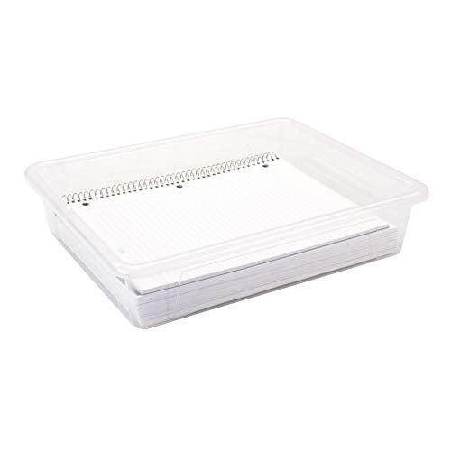 Storex Letter Size Flat Storage Tray – Organizer Bin for Classroom, Office and Home, Clear, 5-Pack (62531A05C), 10 x 13 x 3 Inches - Image 5